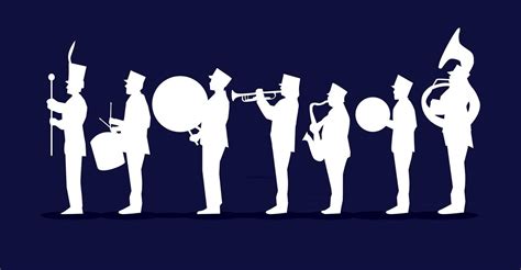 Silhouette Marching Band 2417871 Vector Art At Vecteezy