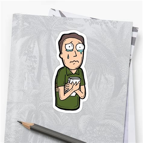 Jerry Smith From Rick And Morty Crying Sticker By