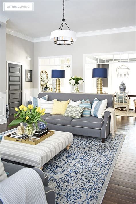 Spring Home Tour With Vibrant Yellows And Pretty Blues White Walls