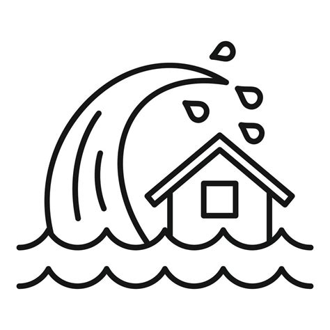 Tsunami Wave Icon Outline Style 14471877 Vector Art At Vecteezy
