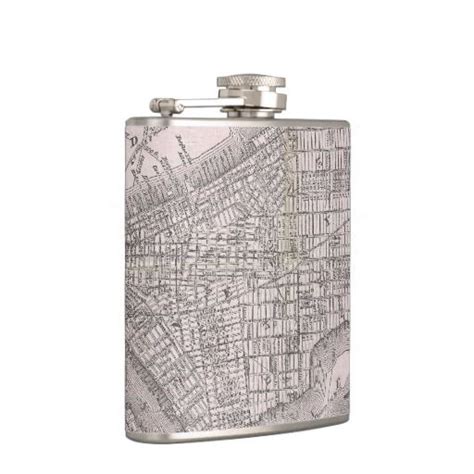 Vintage Map Of New York City 1886 Flask Zazzle New York City Map