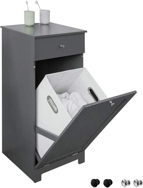 Buy Haotian Bzr21 Dg Grey Tilt Out Laundry Sorter Cabinet Bathroom