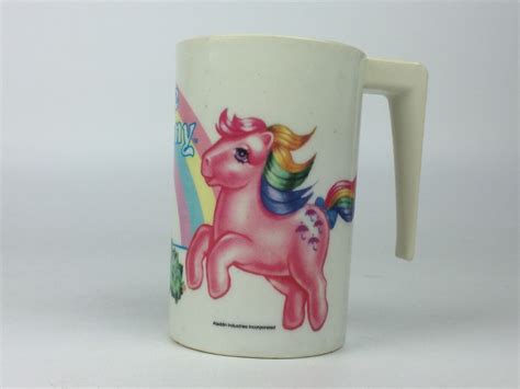 Vintage Hasbro My Little Pony Plastic Kid Cup Mug Rainbow 1984 G1 Mlp