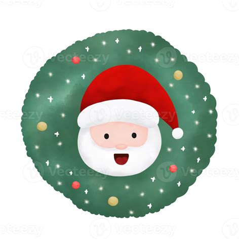 Santa Claus In Christmas Wreath Illustration 15072175 Png