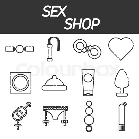 sex shop icons set stock vector colourbox
