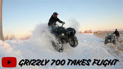 Grizzly 700 And Outlander 1000 Busting Through Deep Snow Youtube