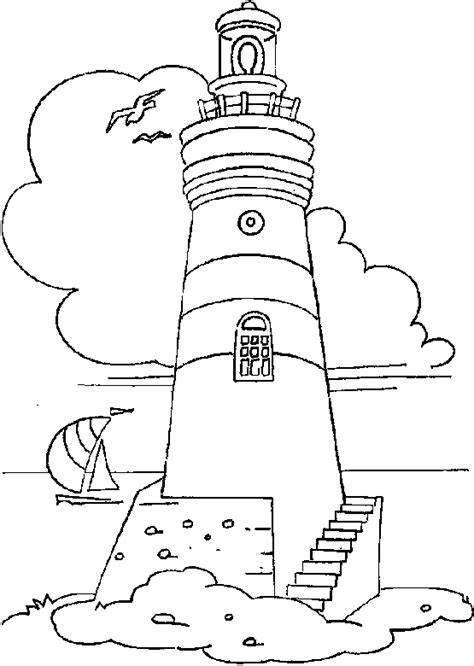 Realistic lighthouse coloring pages are a fun way for kids of all ages to develop creativity, focus, motor skills and color recognition. Coloring lighthouse with staircases picture (With images ...