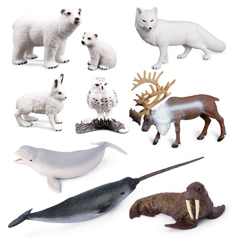 Volnau 9pcs Arctic Circle Ocean Sea Creature Toys Sea Animal Figurines