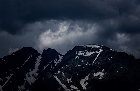 Dark Storm Clouds Roll In Over Snowy Mountains In Silverthorne Stormy