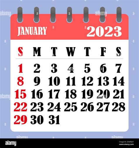 Letter Calendar For January 2023 The Week Begins On Sunday Time