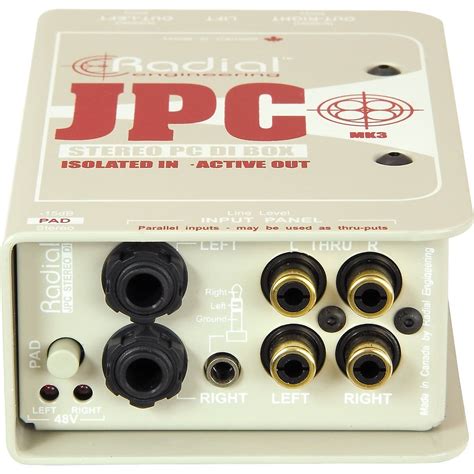 Radial Engineering Jpc Active Hybrid Di Computer Direct Box Reverb