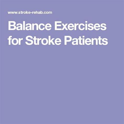 Balance Exercises For Stroke Patients Balance Exercises Stroke Rehab