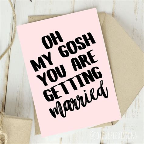 printed congratulations getting married card for best friend etsy