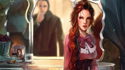 Anime Girl Looking In The Mirror