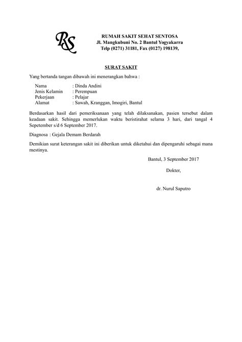 √ Download 3 Contoh Surat Keterangan Izin Sakit RS