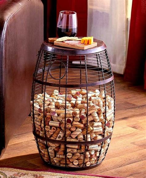 Pull up a chair, there is plenty of room, let's get you a glass, try the red, you will love the food. Wine Cork Holder Accent End Table Barrel Shaped Hinged ...