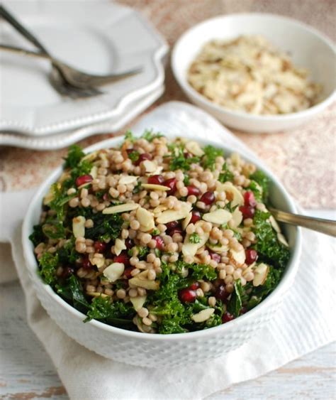 (any chicken drippings will be. 7 Kale Couscous Pomegranate Salad 6 (1 of 1) - A Cedar Spoon