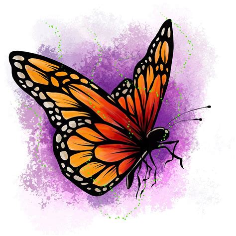 Illustration Of A Beautiful Colorful Butterfly That Flies Digital Art