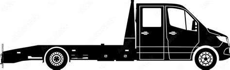 Flatbed Tow Truck Silhouette Stock Illustration Adobe Stock