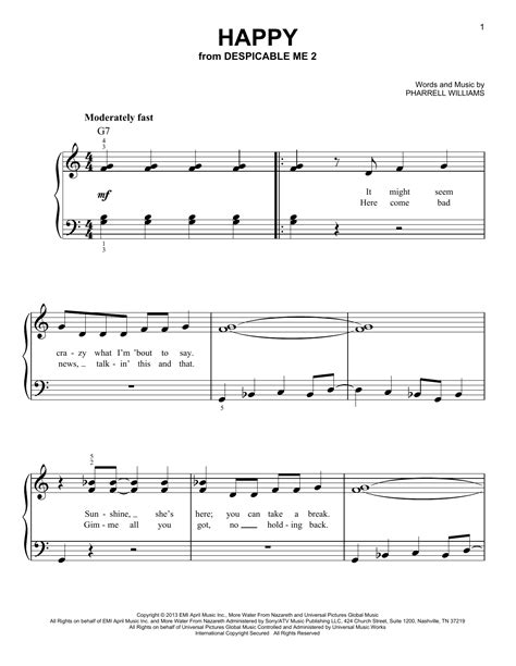 Happy birthday to you sheet music chords and tabs. Happy Sheet Music | Pharrell Williams | Very Easy Piano