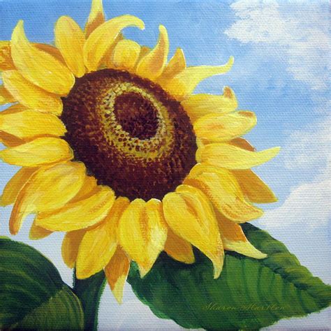 Single Sunflower Painting Ubicaciondepersonascdmxgobmx