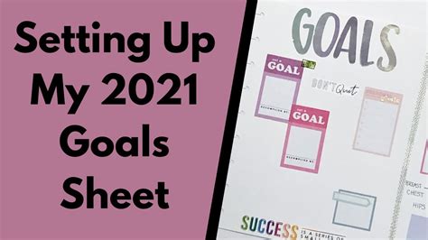 Setting Up My 2021 Goals Classic Happy Planner Youtube