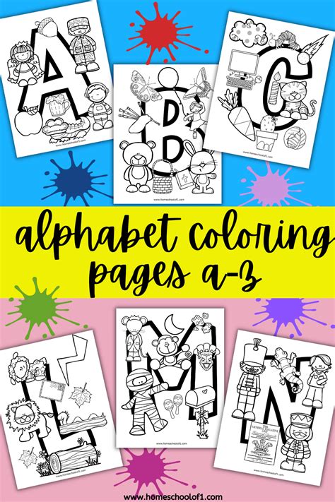 Free Alphabet Coloring Pages A Z Homeschool Of 1