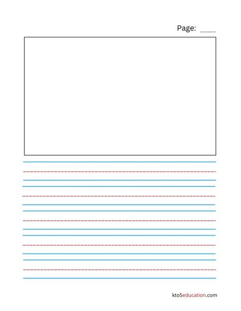 Free Blue And Red Lined Paper For Handwriting Worksheet