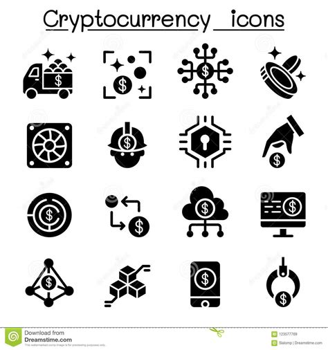 Free vector icons in svg, psd, png, eps and icon font. Cryptocurrency icon set stock illustration. Illustration ...