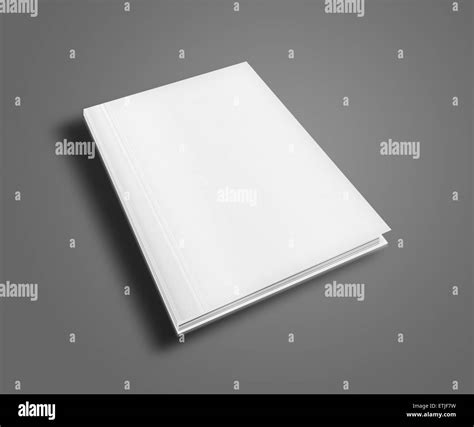 Blank Book Cover Template On Gray Background With Shadows Highly