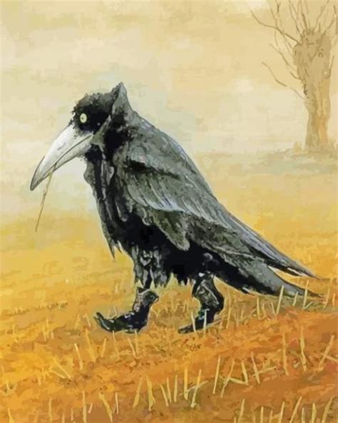 Black Raven Crow In Boots Paint By Numbers Num Paint Kit