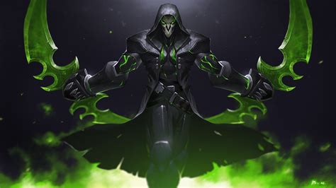 Green Reaper Overwatch Warrior Online Game Wallpaper Overwatch