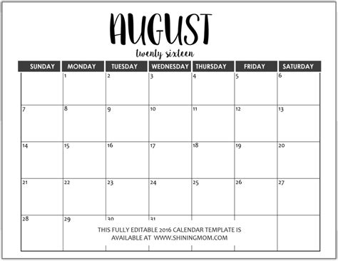 2021 monthly calendar with week numbers, holidays, space for notes in ms word doc, docx, pdf, jpg file format. Just In: Fully Editable 2016 Calendar Templates in MS Word ...