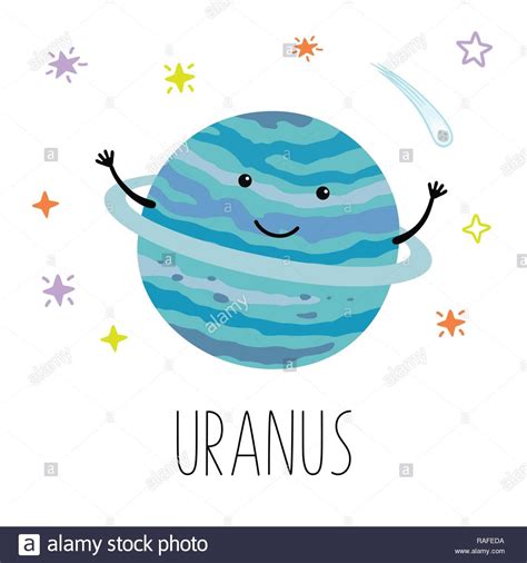 Descargar este vector Cartoon planeta Urano Ilustración vectorial aislado sobre fondo blanco