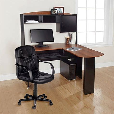 computer desk chair corner  shape hutch ergonomic study