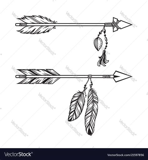 Tribal Arrows With Pendants Royalty Free Vector Image
