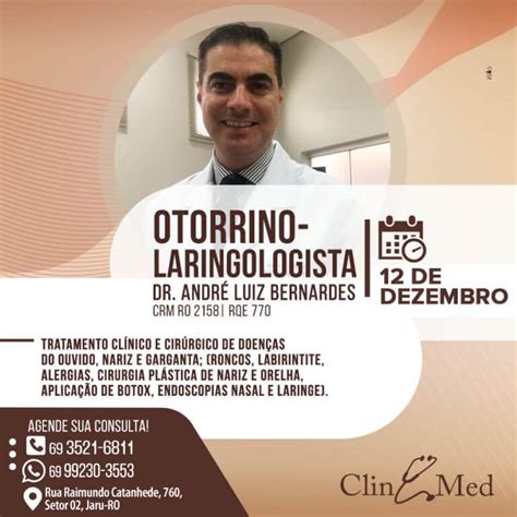 Otorrinolaringologista Dr André Luiz Atenderá Nesta Quinta Feira 12