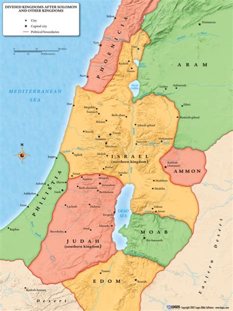 Map Of Israel And Judah Divided Kingdom Islands With Names