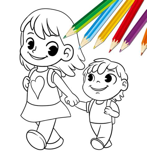 Draw A Coloring Book Page Illustration For Children And Kids - Custom