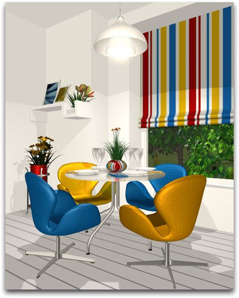 In An All White Room Using The Triadic Color Scheme Of Red Yellow