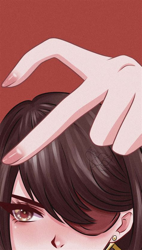 Download Matching Anime Beidou Heart Hand Gesture Wallpaper
