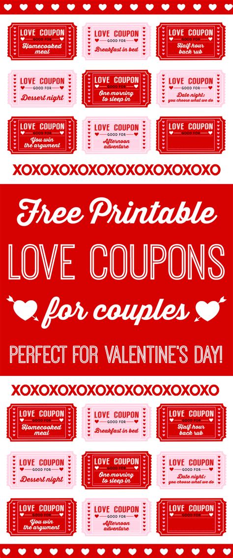 Many flower companies offer coupons and coupon codes, but none offer them for the quality of product you'll find here. Free Printable Love Coupons for Couples on Valentine's Day ...