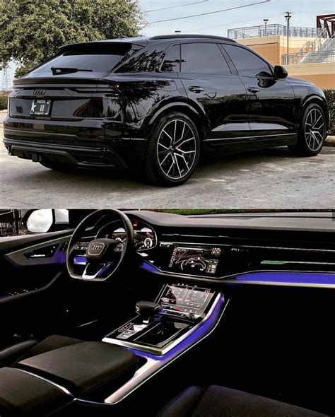 Interior view of the panoramic sunroof. #blackblack #interior #audi #led #q2019 Audi Q8 Black ...