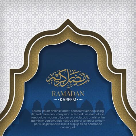 Fundo De Ramadan Kareem Com Caligrafia Islâmica árabe Luxuosa Cor Azul