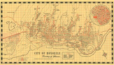 City Of Honolulu Territory Of Hawaii Curtis Wright Maps