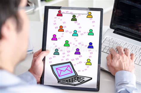 Email Concept On A Clipboard Stock Image Image Of Social Media