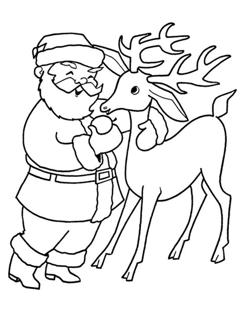 Image à colorier Le Père Noël et ses rennes  topcoloriages.fr