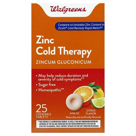 Walgreens Zinc Cold Therapy Quick Dissolving Tablets Citrus Walgreens
