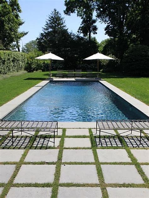 Geometric shapes (circle, oval, heart. Classic Grass-and-Paver Path to a Swimming Pool | Backyard ...