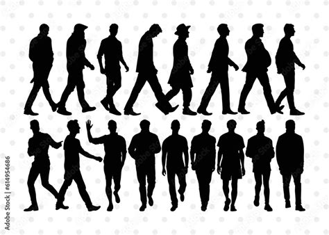 Man Walking Silhouette Man Walking Svg Man Svg Walking Svg People